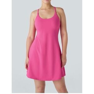 Halara Easy Peezy Hot Pink Dress Large Long Length Activewear Dress